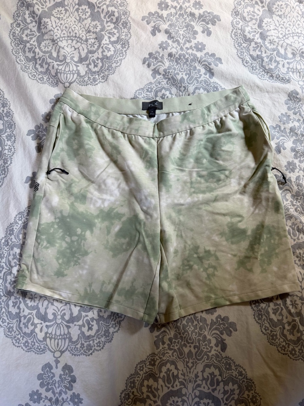 FLX Men's Green Tie-Dye Athletic Shorts